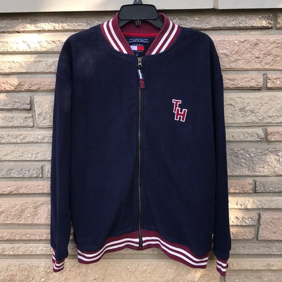 tommy hilfiger men's retro varsity letterman's bomber jacket
